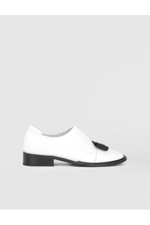 Koka Hakiki Deri Kadın Beyaz Loafer Ayakkabı