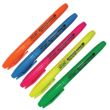 Kraf 340 Fosforlu Kalem 5 Adet - Karışık Renk