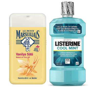 Le Petit Marseillais Duş Jeli Vanilya Sütü 250ml + Listerine Ağız Bakım Suyu 250ml