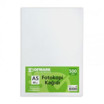 Ofmark A5 Fotokopi Kağıdı 80 Gram 14.8 x 21 cm 500 Yaprak (Yarım Paket A4)